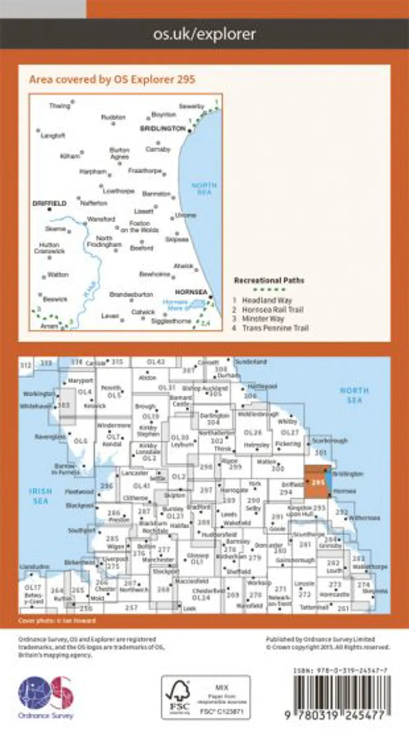 OS Explorer Map 295 - Bridlington Driffield and Hornsea-1